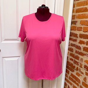 Hanes Cool Dri Performance UPF 50 Wow Pink Short Sleeve Tee